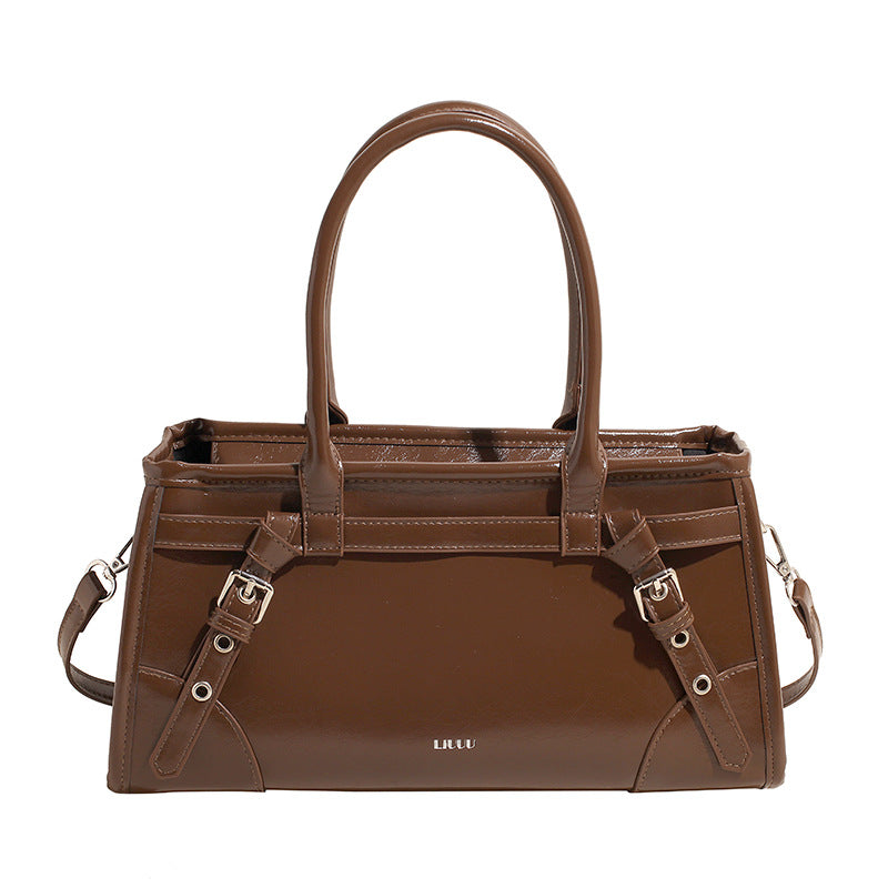 Women's Oil Wax Leather Underarm Light Luxury Shoulder Bags