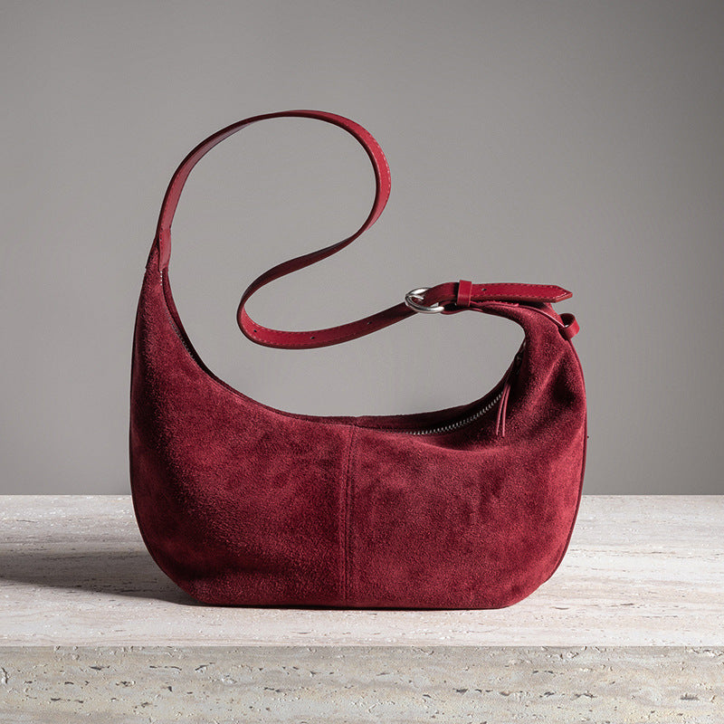 Women's Underarm Retro Style Suede Matte Crossbody Bags