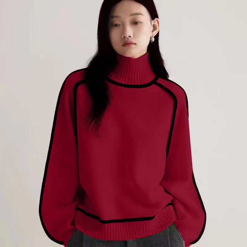 Women's European Striped Slimming Casual Loose Pullover Sweaters