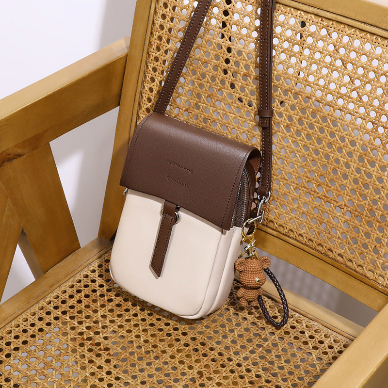 Mobile Genuine Leather Walking Lightweight High-grade Crossbody Bags