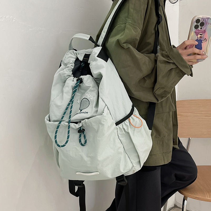 Drawstring Canvas Large Capacity College Mountain Backpacks