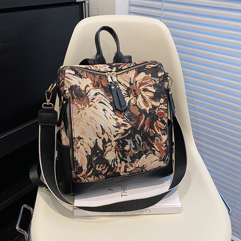 Women's American Style Trend Niche Design Large Backpacks