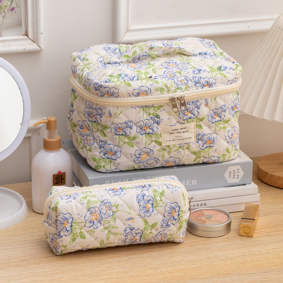 Portable Large Capacity Floral Storage Carrying Cosmetic Bags