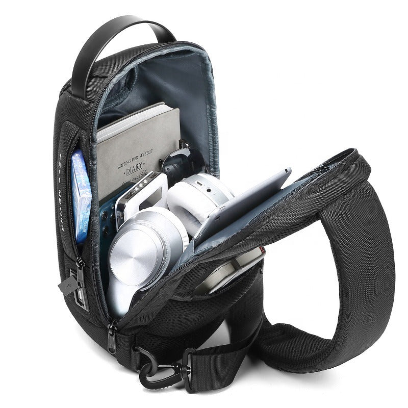 Men's Graceful Mechanical Style Waterproof Printable Men's Chest Bags