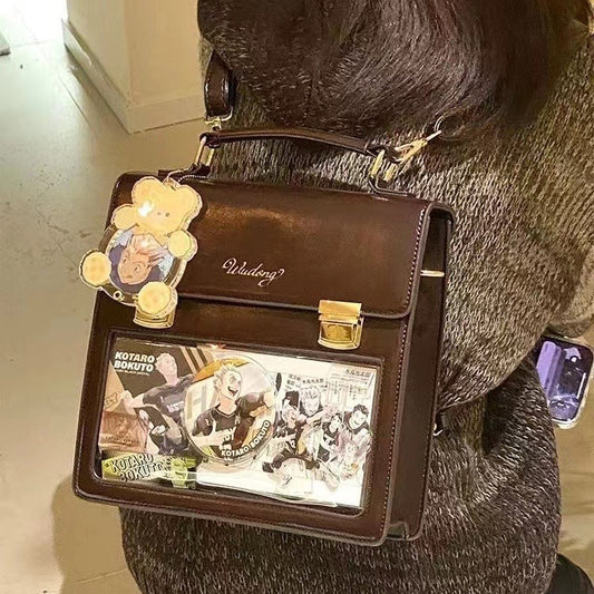 Women's Everyday Joker Preppy Style Transparent Cartoon Backpacks