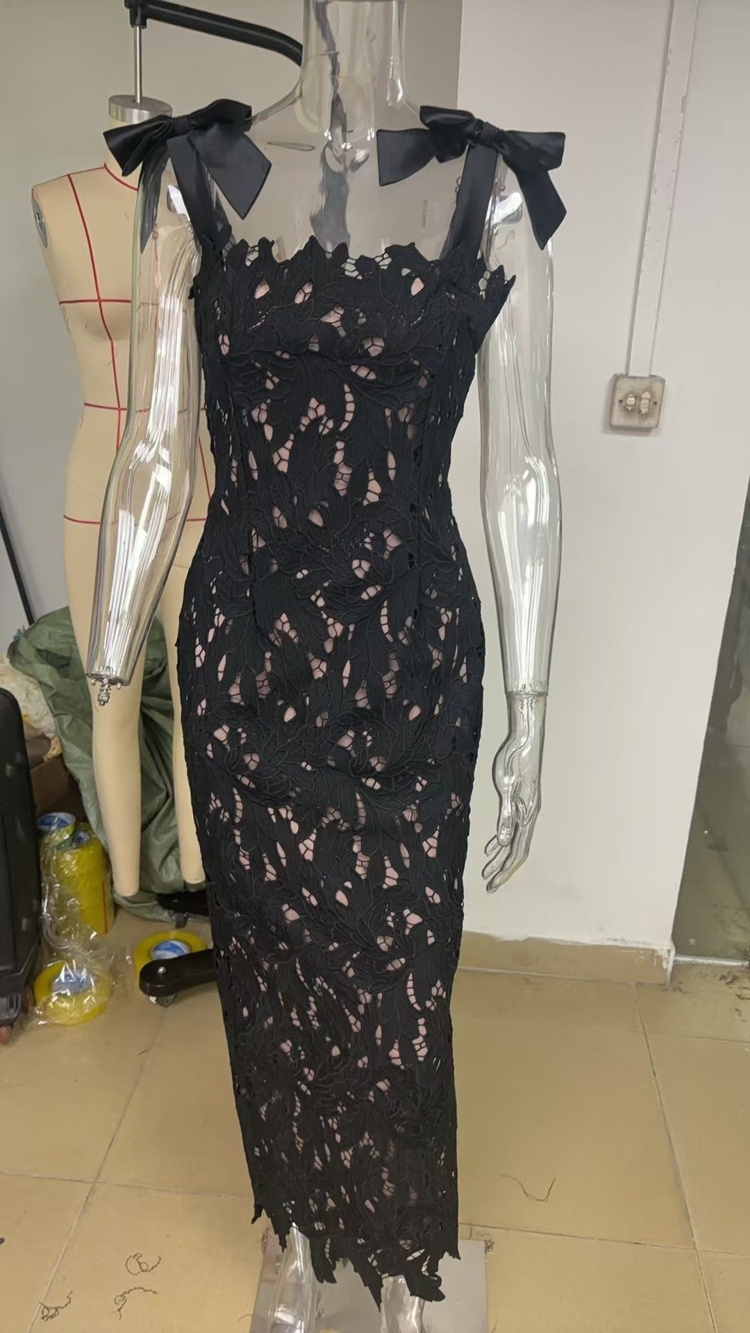 Graceful Bow Quality Adjustable Shoulder Strap Dresses