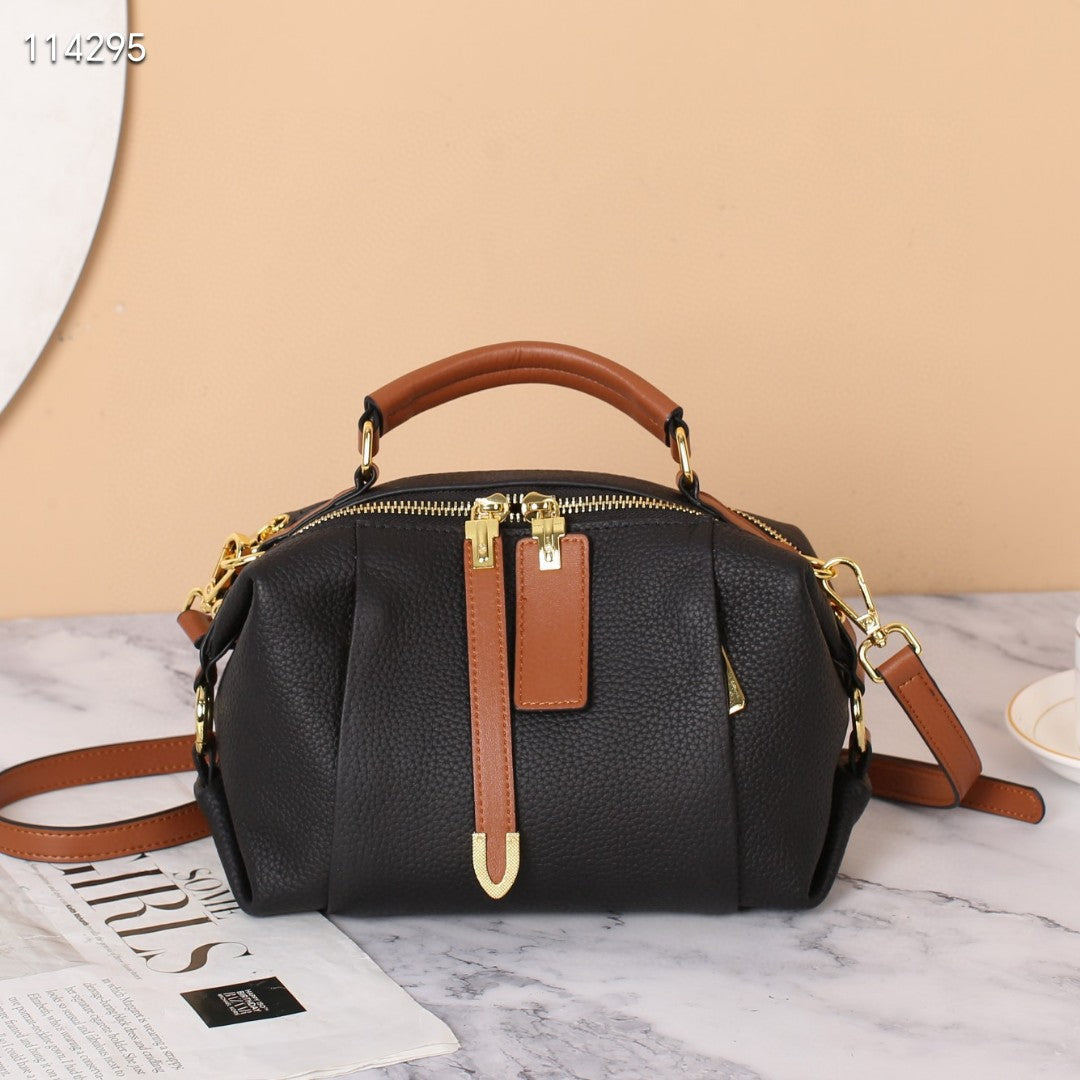 Women's Boston Pillow Genuine Leather Soft Western Shoulder Bags