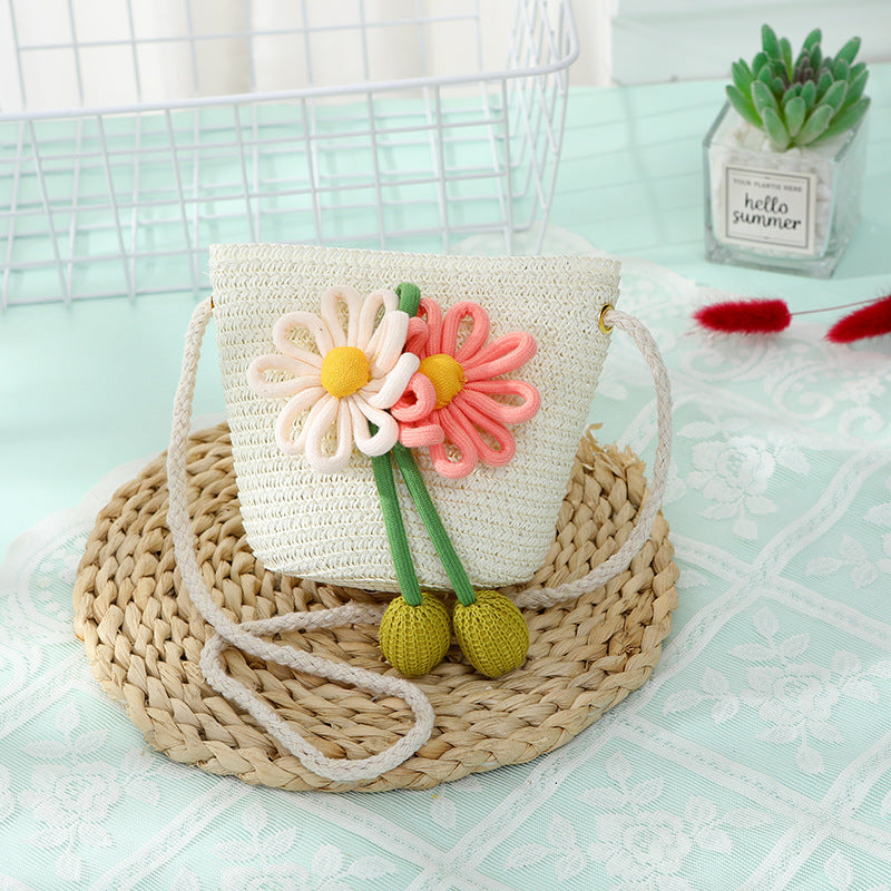 Women's & Children's Seaside Beach Weaving Straw Hat Pastoral Children's Coin Purse