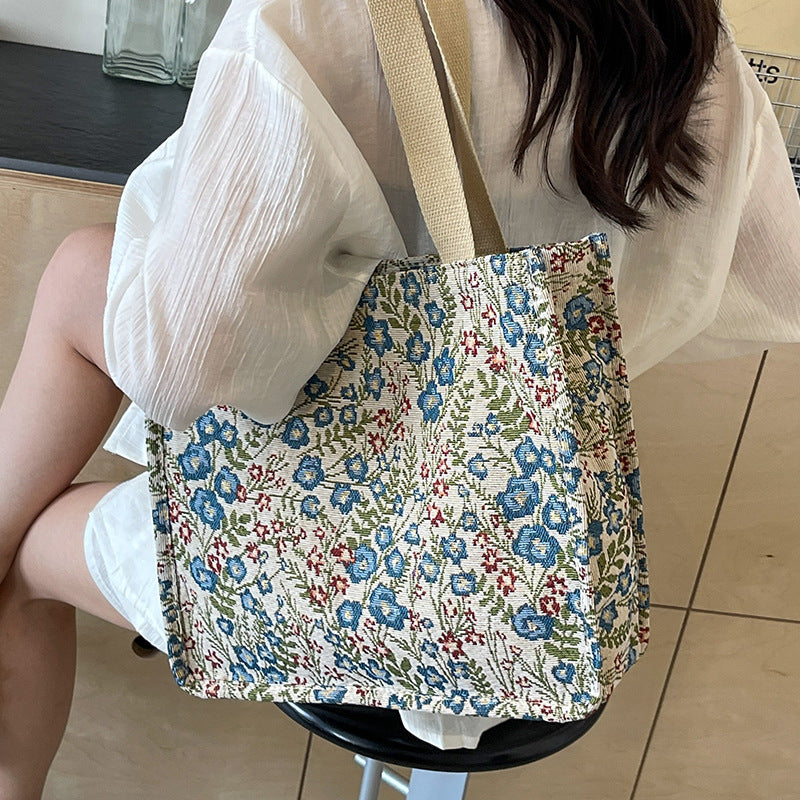 Women's Large Capacity Canvas Idle Style Class Shoulder Bags