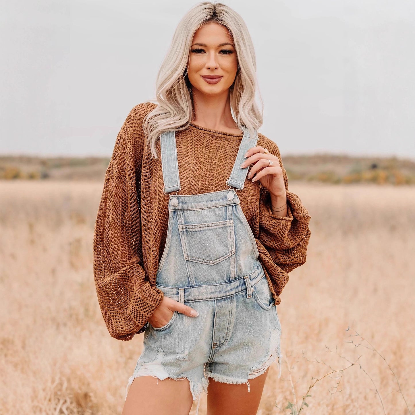 Glamorous Classic Women's Outdoor Denim Brace Pants