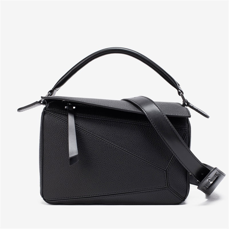 Portable Geometric Stitching Lychee Pattern Lightweight Crossbody Bags