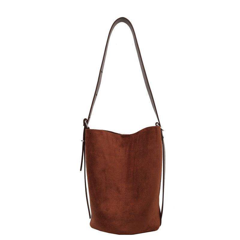 Women's Large Capacity Autumn Versatile Retro Frosted Shoulder Bags