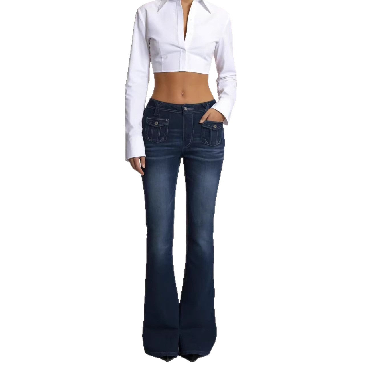 Women's Fashion Personalized High Waist Flared Women's Jeans