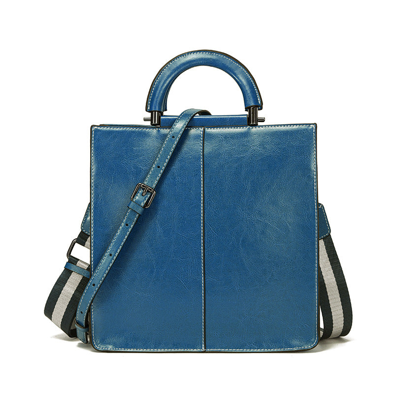 Women's Oil Wax Cowhide Big Fashion Graceful Shoulder Bags