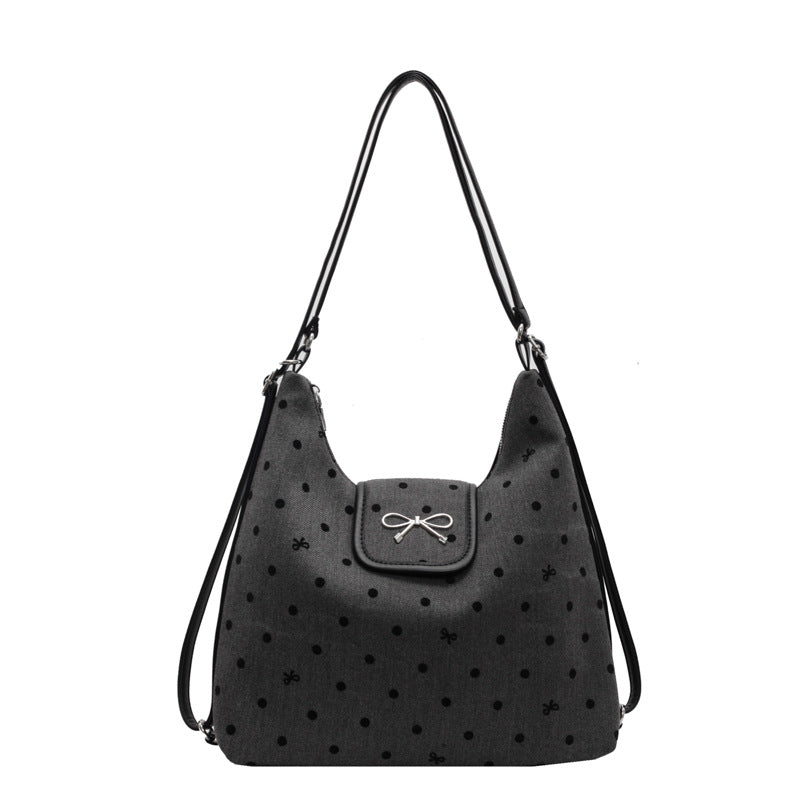 Women's Large Capacity Preppy Style Commuter Polka Tote Bags