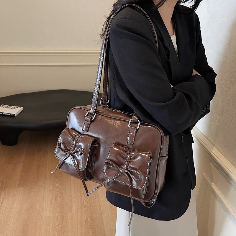 Women's Retro Large Capacity Bow Fashion Boston Backpacks