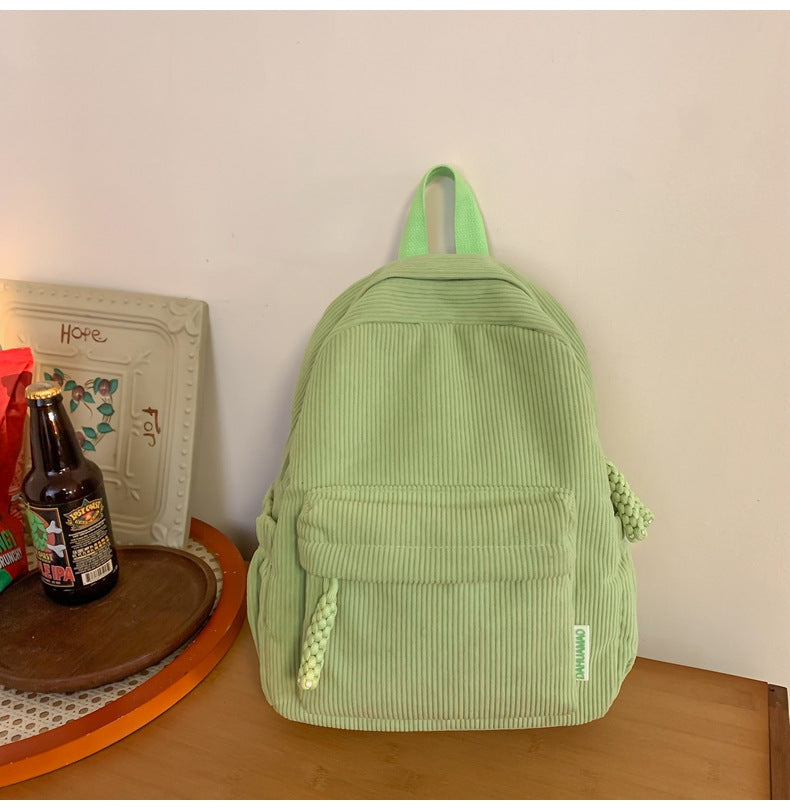 Soft Campus College Style Solid Color Backpacks