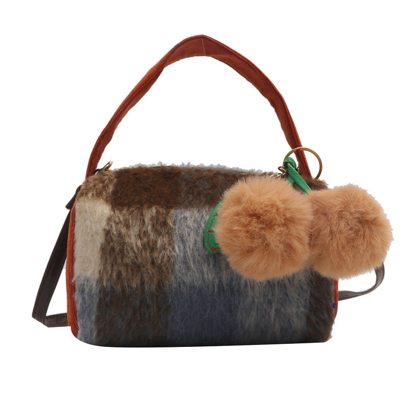 Plaid Fashion Today Popular Korean Pillow Shoulder Bags