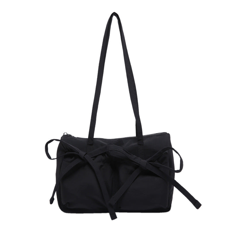 Women's Design Ballet Style Bow Fold Underarm College Simple Lightweight Armpit Bags