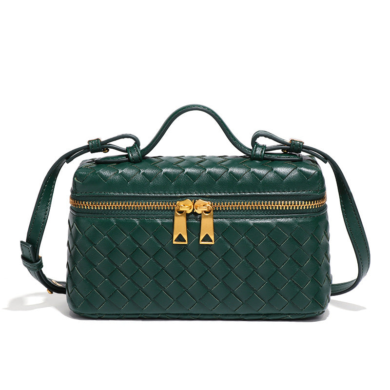 Slouchy Hand-woven Fashion Box Portable Lunch Crossbody Bags