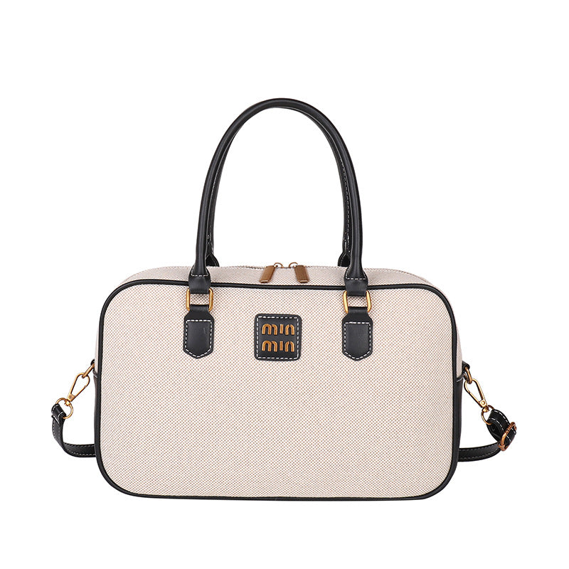 Women's Bowling Boston Canvas Retro Leisure Commute Crossbody Bags