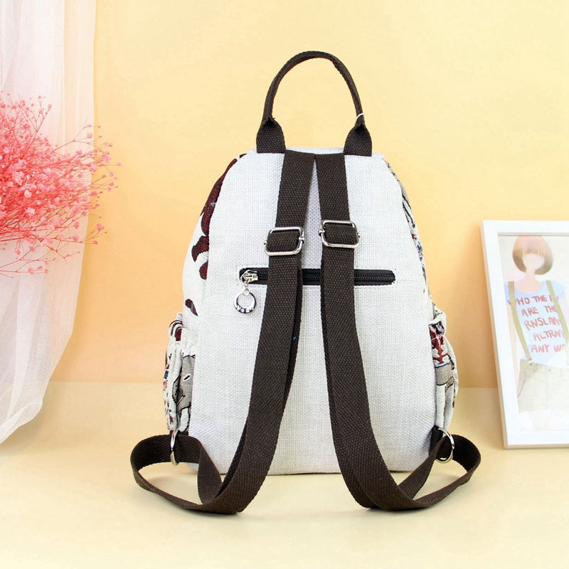 Hand-woven Owl Fabric Leisure Double Layer Backpacks