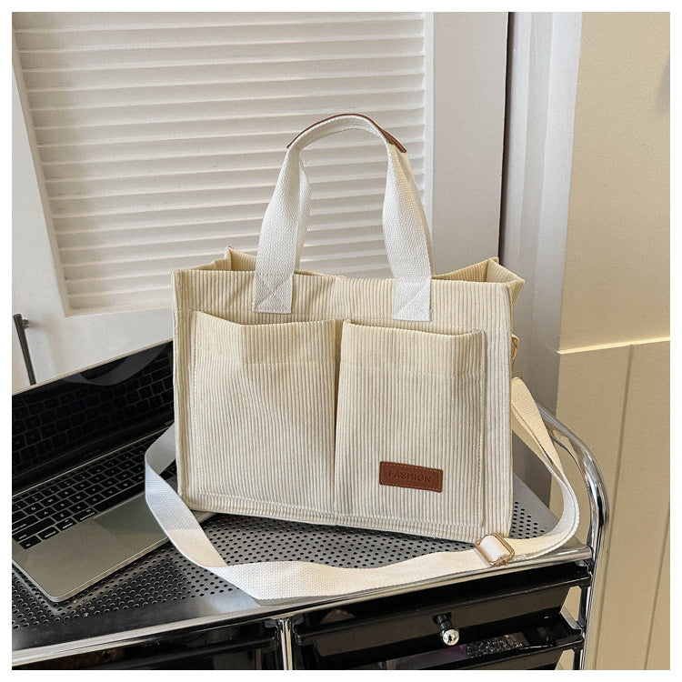 Comfortable Innovative Corduroy Large Capacity Fashion Shoulder Bags