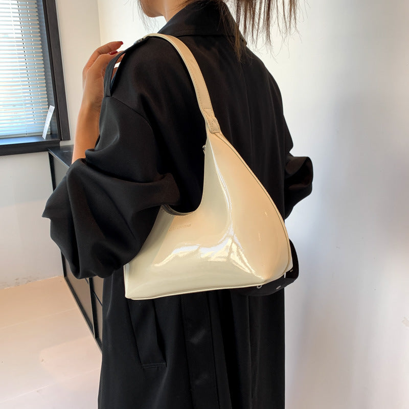 Women's Niche Patent Leather French Stick Selenodont Stylish Armpit Bags