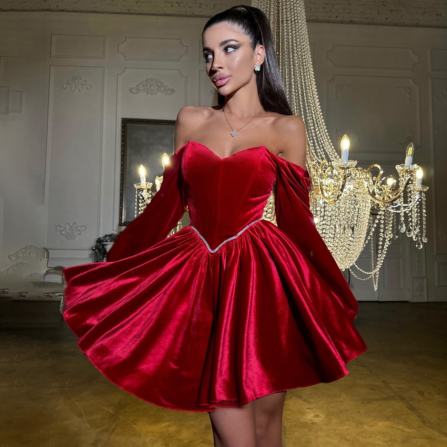 Women's Desire Fishbone Tube Dress Autumn Slim Waist Dresses