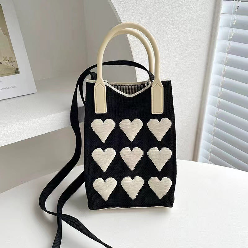 Knitted Portable Hand Female Korean Niche Crossbody Bags