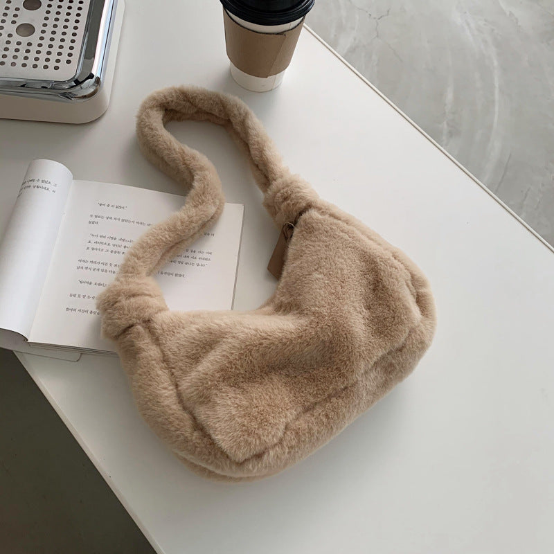 Women's Furry Popular Underarm Tide Winter Western Armpit Bags