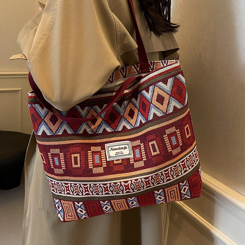 Women's Large Capacity Canvas Retro Easy Matching Shoulder Bags