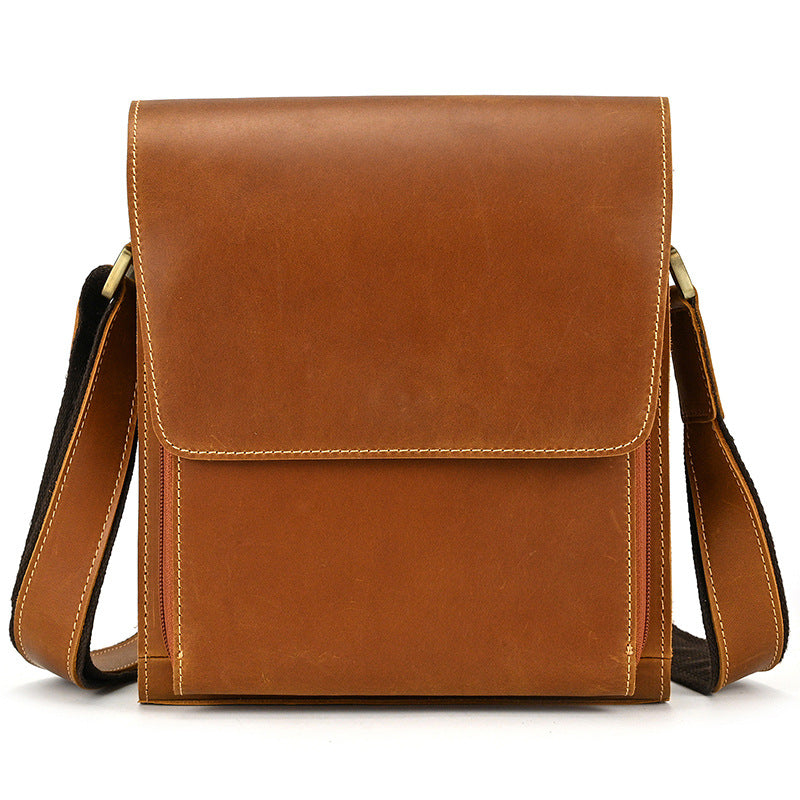 Men's Leather Crazy Horse First Layer Cowhide Men's Shoulder Bags