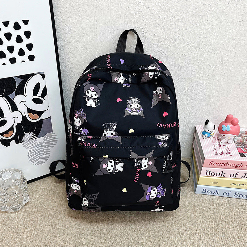 Large Capacity Portable Burden Alleviation Cartoon Clow Middle School Students' Schoolbags