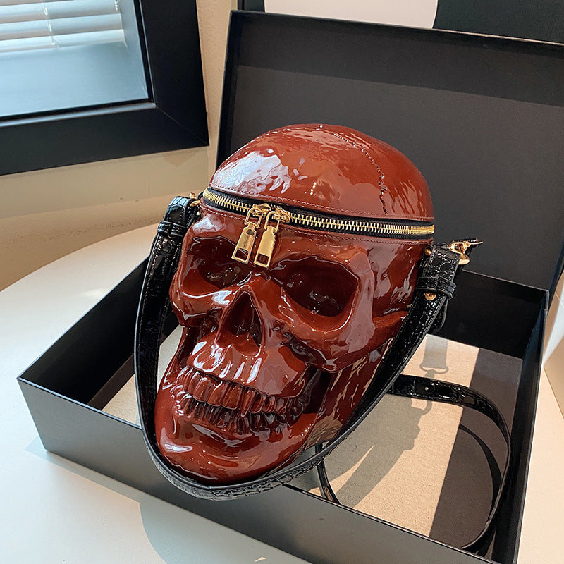 Women's & Men's & Creative Funny Personality Skull Metal Bags