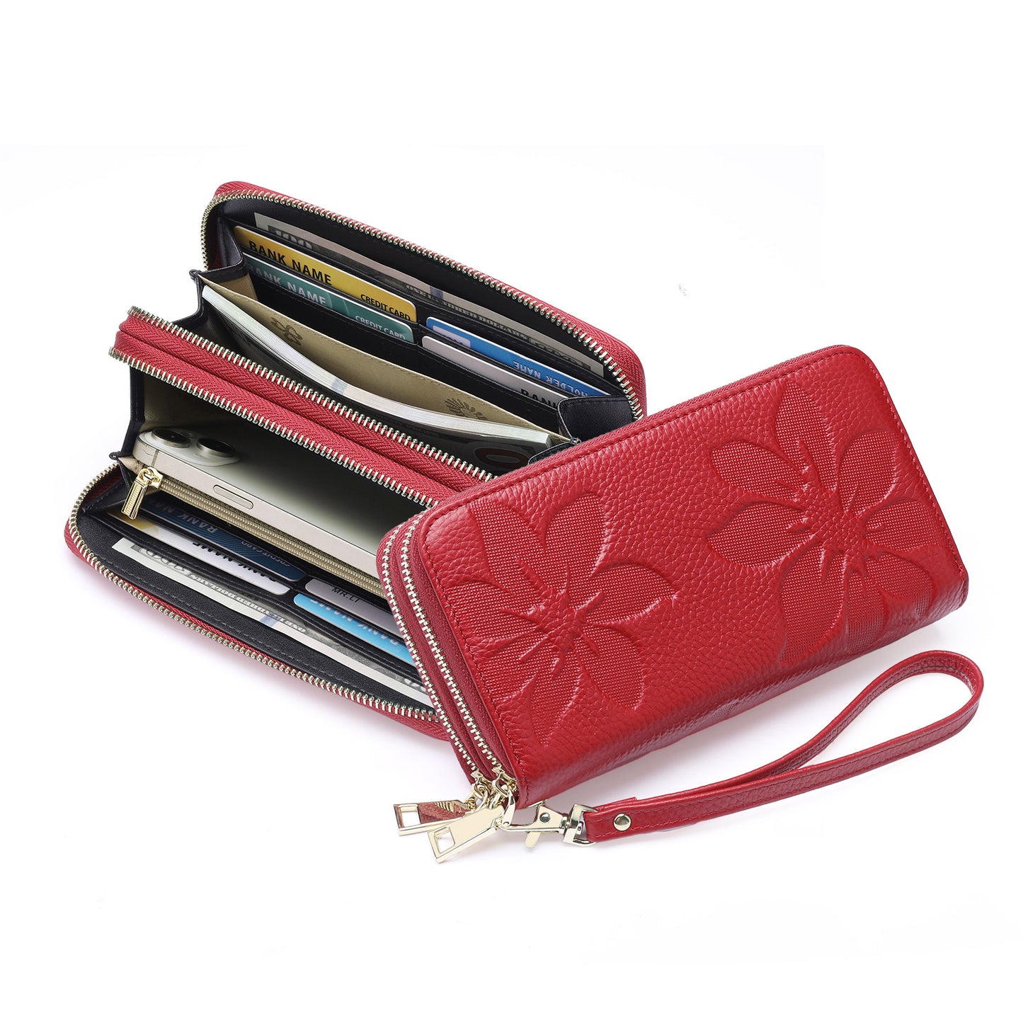 Women's Leather Large Capacity Long Top Layer Ladies Wallets