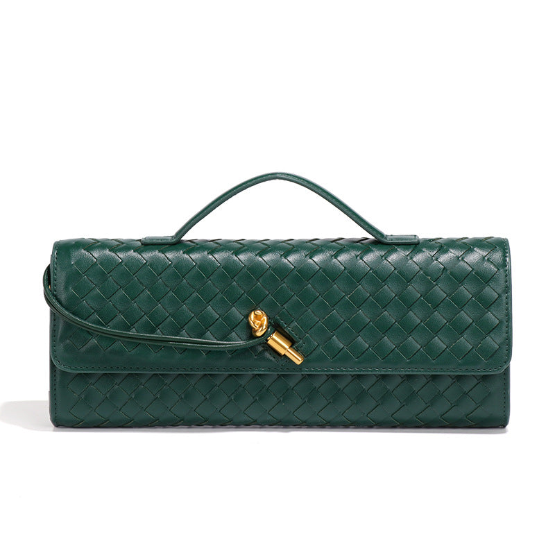 Women's Woven Baguette Fashionable Exquisite Horizontal Hand Handbags