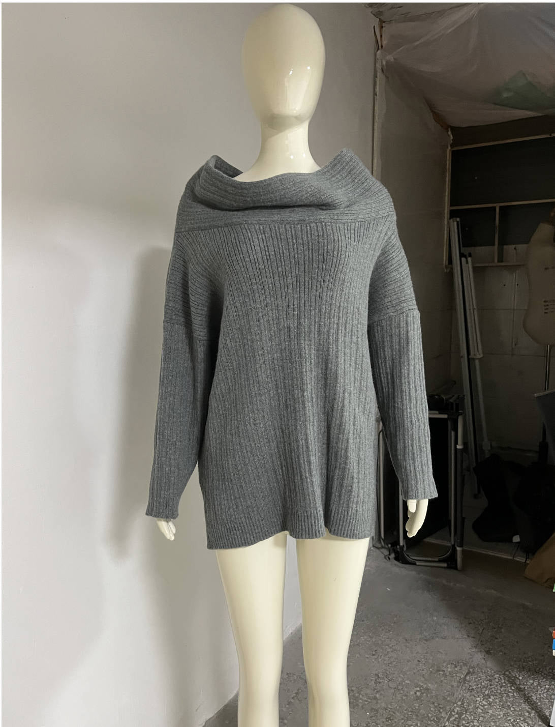Irregular Design Loose Casual Long Sleeve Knitwear