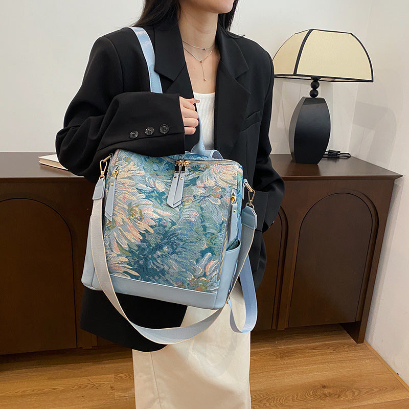 Women's American Style Trend Niche Design Large Backpacks