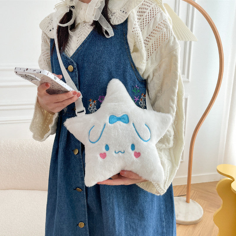 Cute Pentagram Plush Female Soft Clow Backpacks