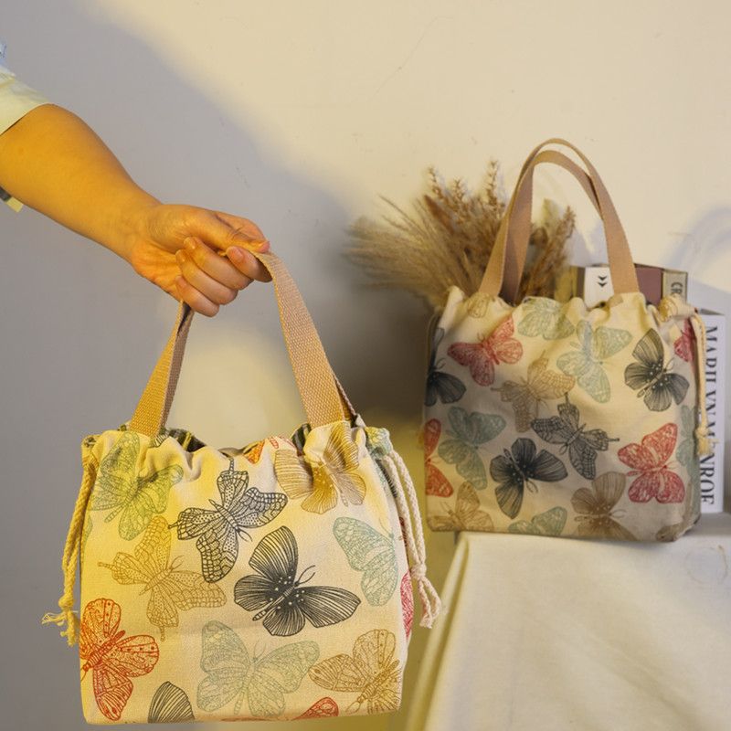Printing Lunch Cute Cartoon Canvas Reticule Shoulder Bags