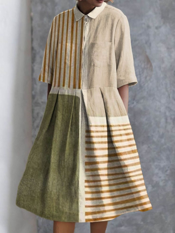 Shirt Dress Sleeve Placket Vintage Sardine Element Dresses