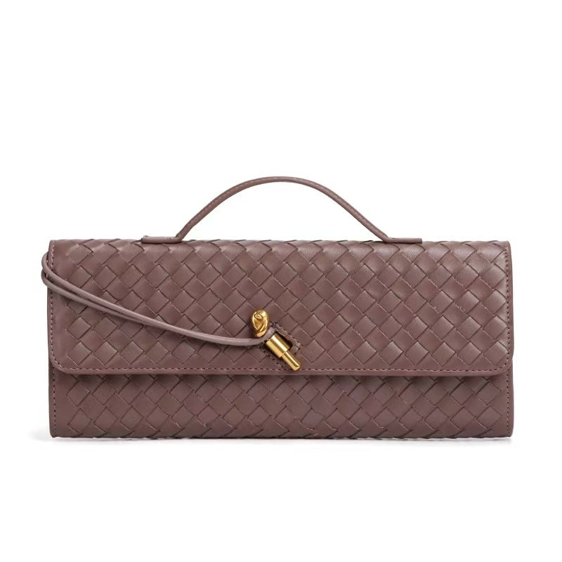 Women's Woven Baguette Fashionable Exquisite Horizontal Hand Handbags