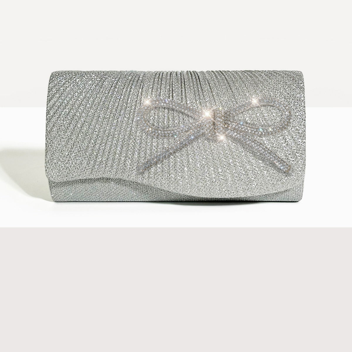 Mini Clutch Rhinestone Strip Bow Shiny Evening Bags
