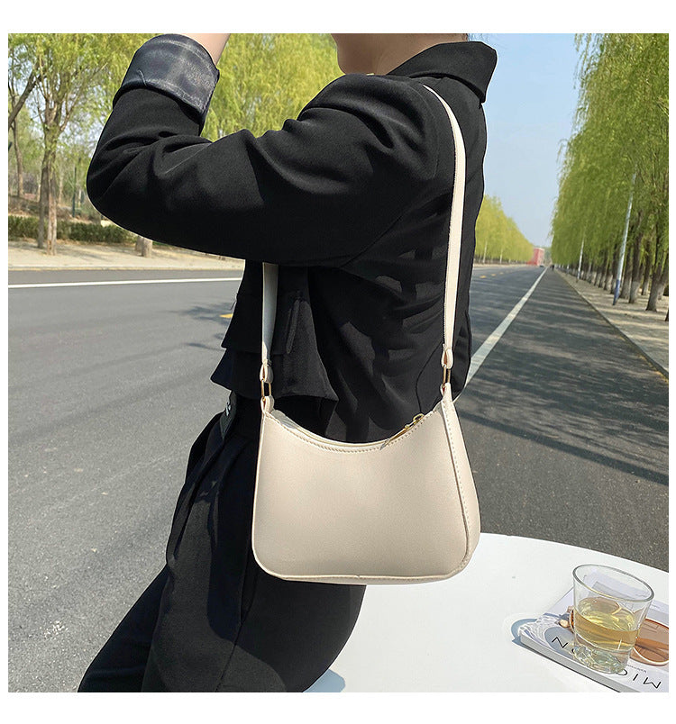 Women's Summer Fashion Simple Underarm Solid Color Shoulder Bags