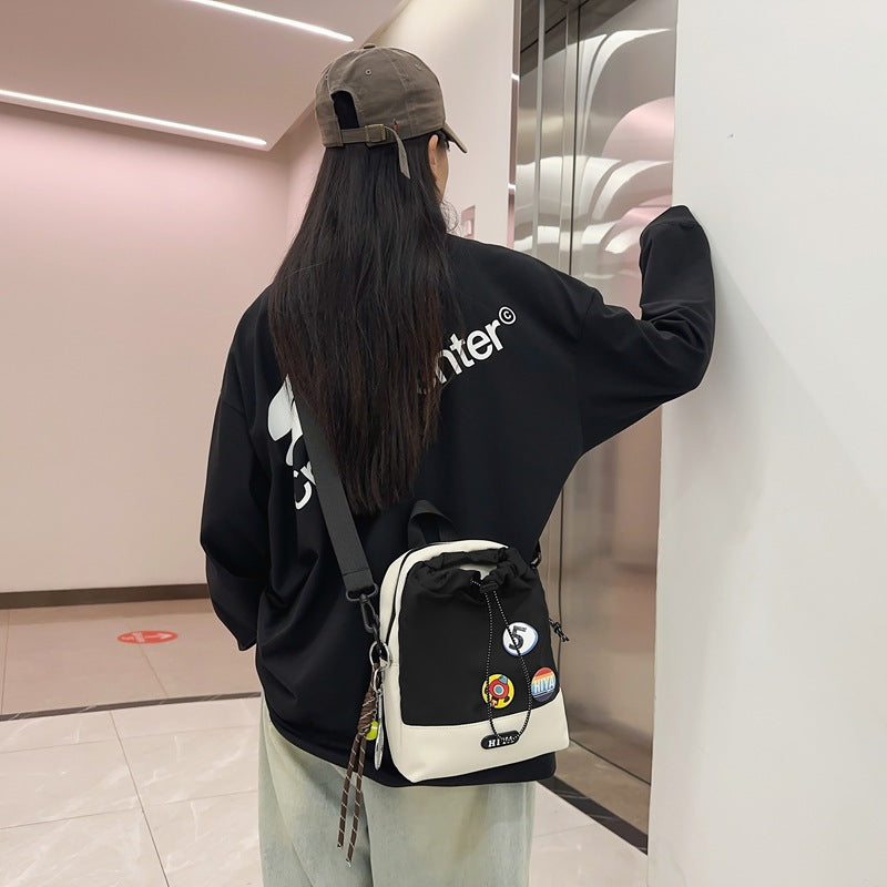 Portable Mobile Fashion Drawstring Unisex Couple Shoulder Bags