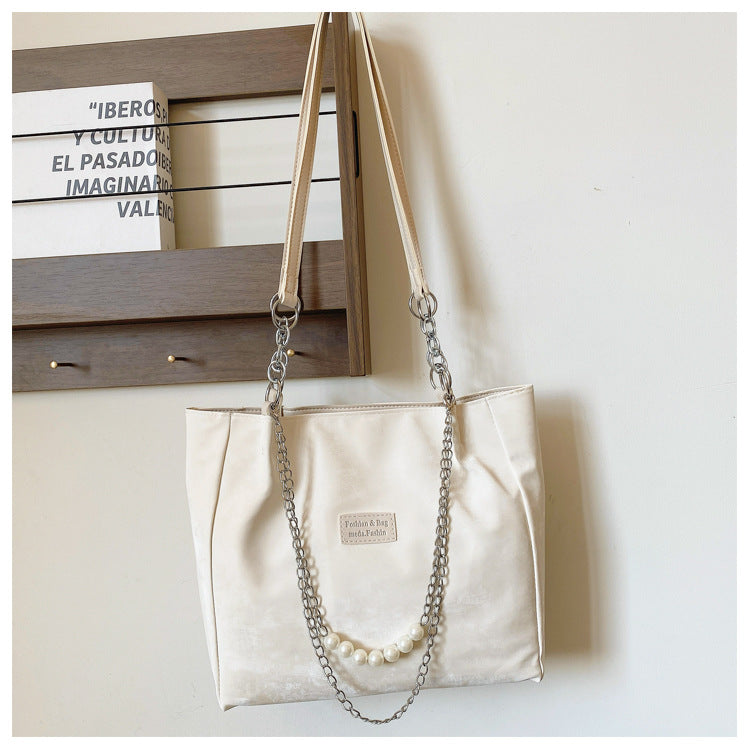 Good-looking Large Capacity Stylish Textured Versatile Tote Bags