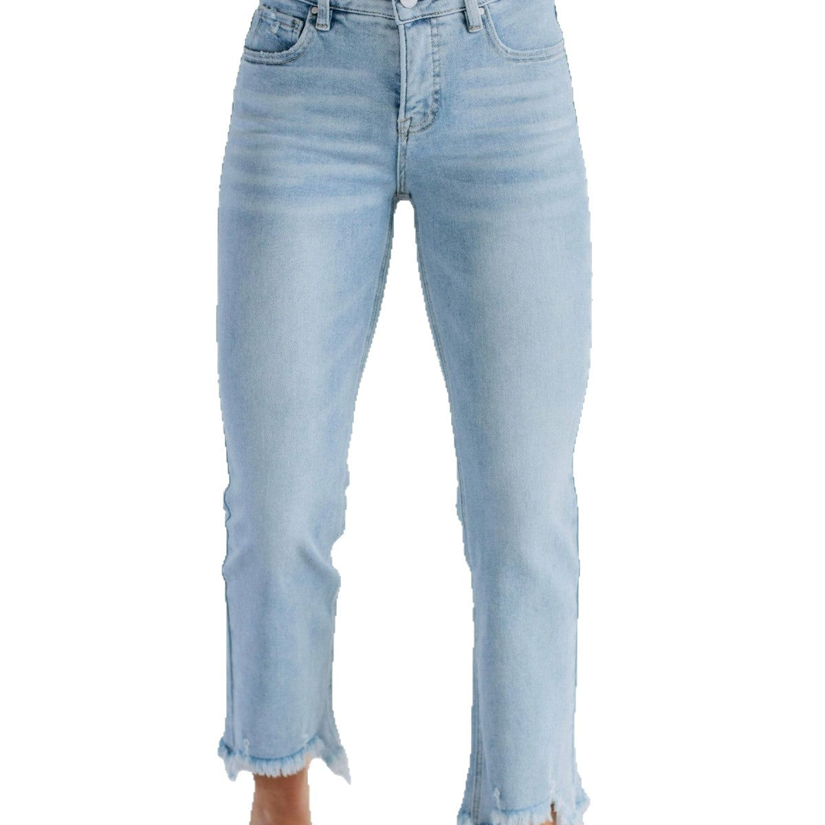 Women's High Waist Tassel Ripped Frayed Straight Women's Jeans