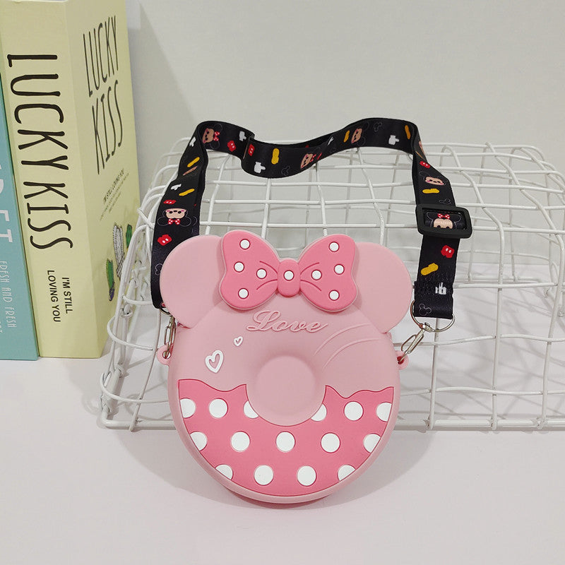 Children's Silicone Minnie Round Fashion Donut Change Purses