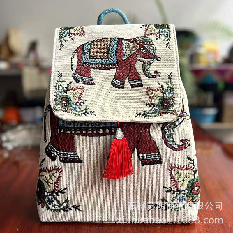 Women's Yunnan Ethnic Style Embroidered Canvas Sofa Backpacks